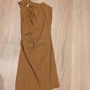 Zara Tan Asymmetrical Sheath Dress Cocktail